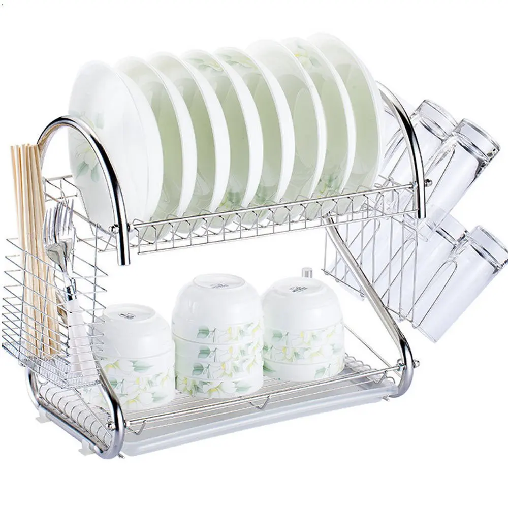 2 Tiers Kitchen Dish Cup Drying Rack Drainer Dryer Tray Cultery Holder Organizer US
2 Tiers Kitchen Dish Cup Drying Rack Drainer Dryer Tray Cultery Holder Organizer US