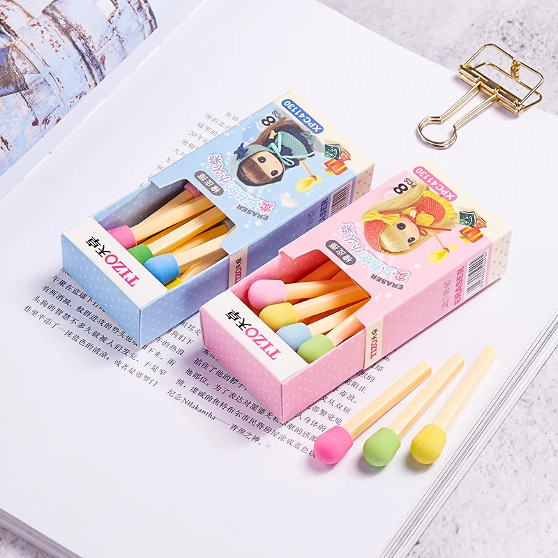 8 PCS/pack Cute Kawaii Little girl Matches Eraser Lovely Colored Eraser for Kids Students Creative Item Gift
8 PCS/pack Cute Kawaii Little girl Matches Eraser Lovely Colored Eraser for Kids Students Creative Item Gift