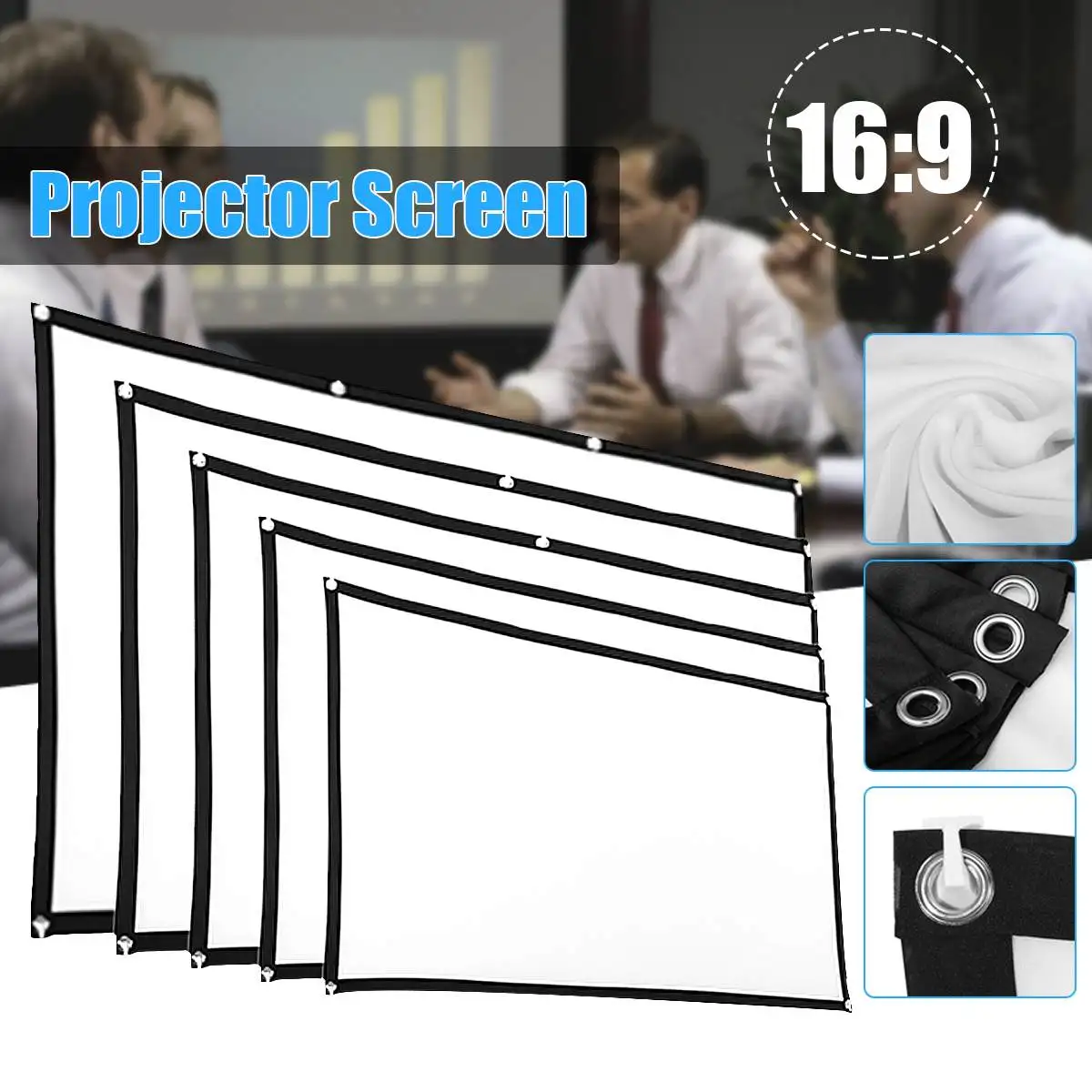 60/72/84/100/12 Inch 16:9 HD Projector Screen Canvas 3D Wall Mounted Projection Screen For Indoor Outdoor Home Theatre
60/72/84/100/12 Inch 16:9 HD Projector Screen Canvas 3D Wall Mounted Projection Screen For Indoor Outdoor Home Theatre