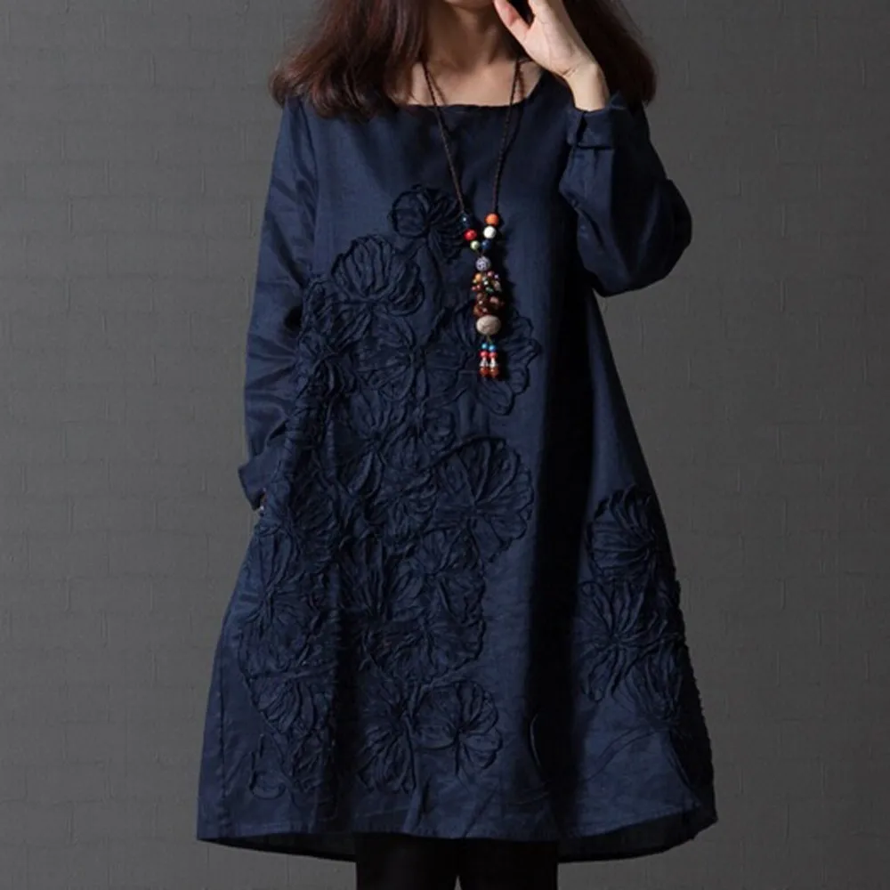 2019 summer Daily Dress Floral Patchwork Dress Tunic knee-length Dress Women Cotton Linen Loose Solid Bohe Dress Vestidos
2019 summer Daily Dress Floral Patchwork Dress Tunic knee-length Dress Women Cotton Linen Loose Solid Bohe Dress Vestidos