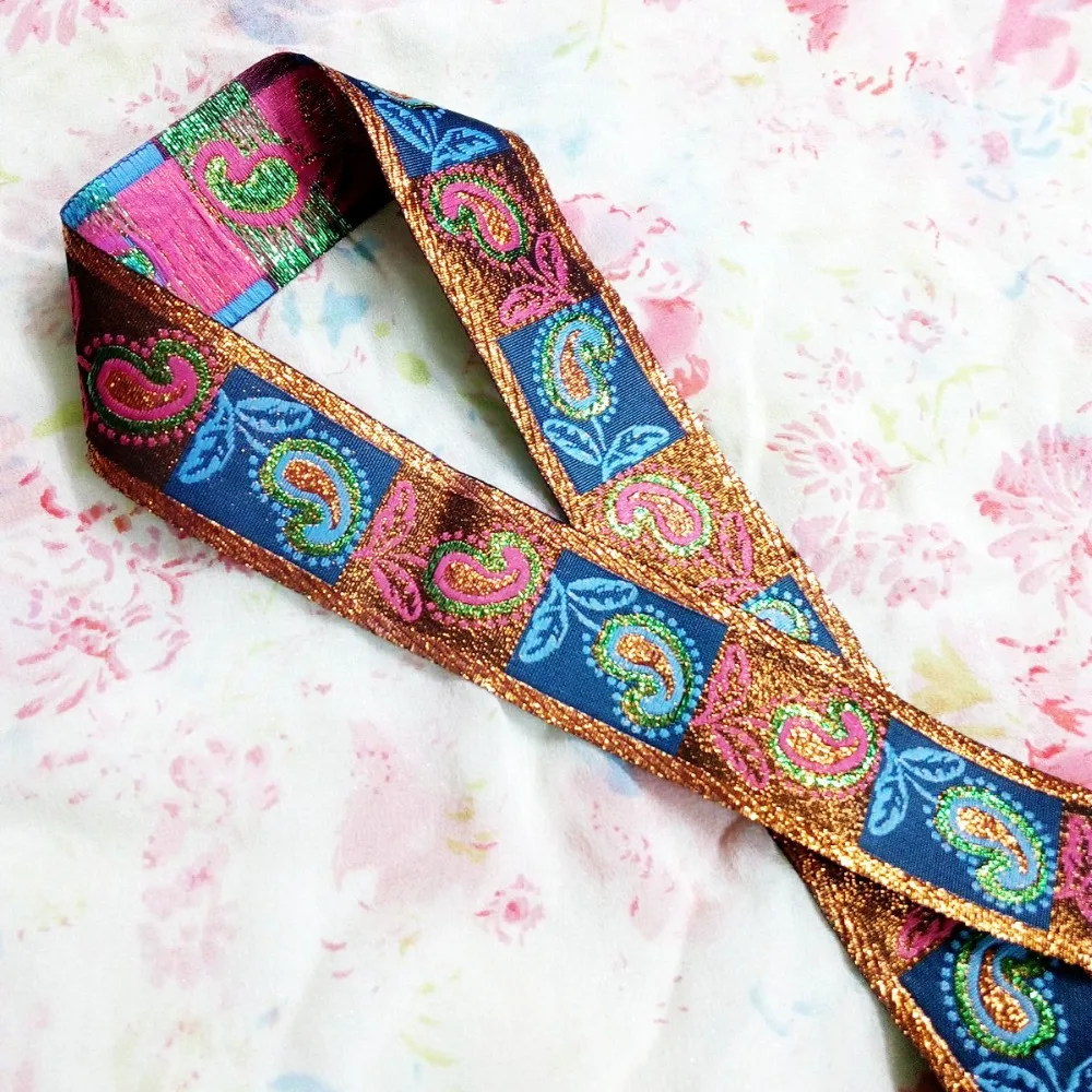 4cm 40mm 1-5/8 Quality Paisley Beautiful Colorful Filigree Diy Laciness Costume National Jacquard Webbing Embroidery Trim Ribbon 
4cm 40mm 1-5/8 Quality Paisley Beautiful Colorful Filigree Diy Laciness Costume National Jacquard Webbing Embroidery Trim Ribbon