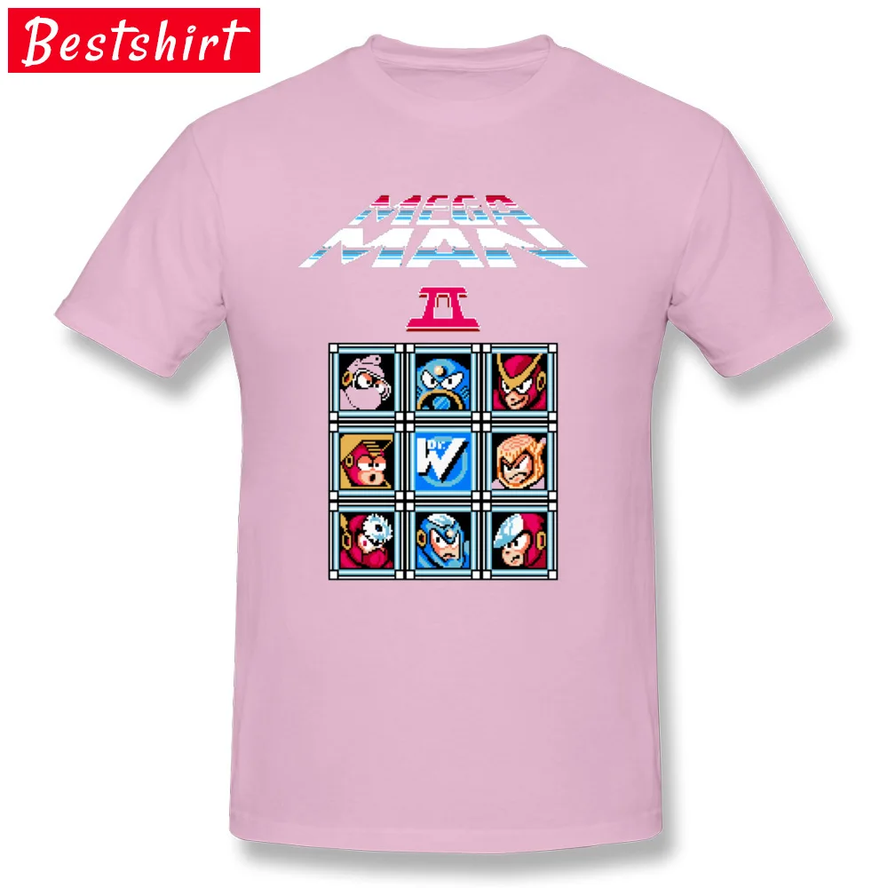 Megaman 2 11756 Classic Top T-shirts for Men Pure Cotton Summer Fall T Shirt Tee-Shirts Short Sleeve 2018 Popular O-Neck Megaman 2 11756 pink