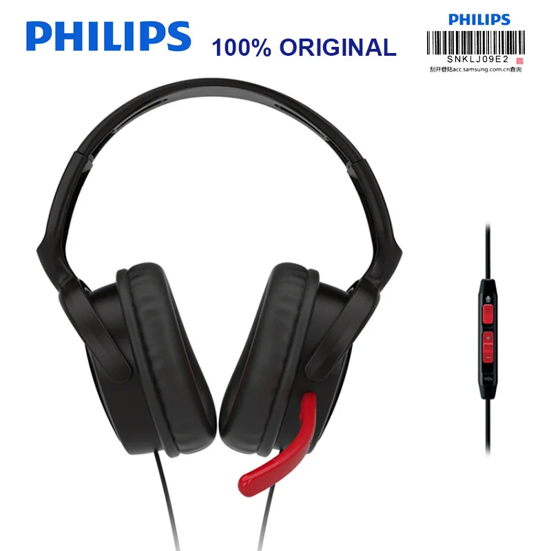Проводные Наушники Philips SHG7980 поддержка видео и игр разъем 3 5 мм микрофонный провод