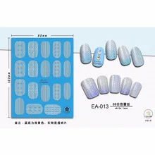 Auto adhesivo 3D NAIL ART CAMEO relieve gradiente uñas deslizador adhesivo blanco tela geometría ANIMAL mariposa nieve escamas EA13-18(China)