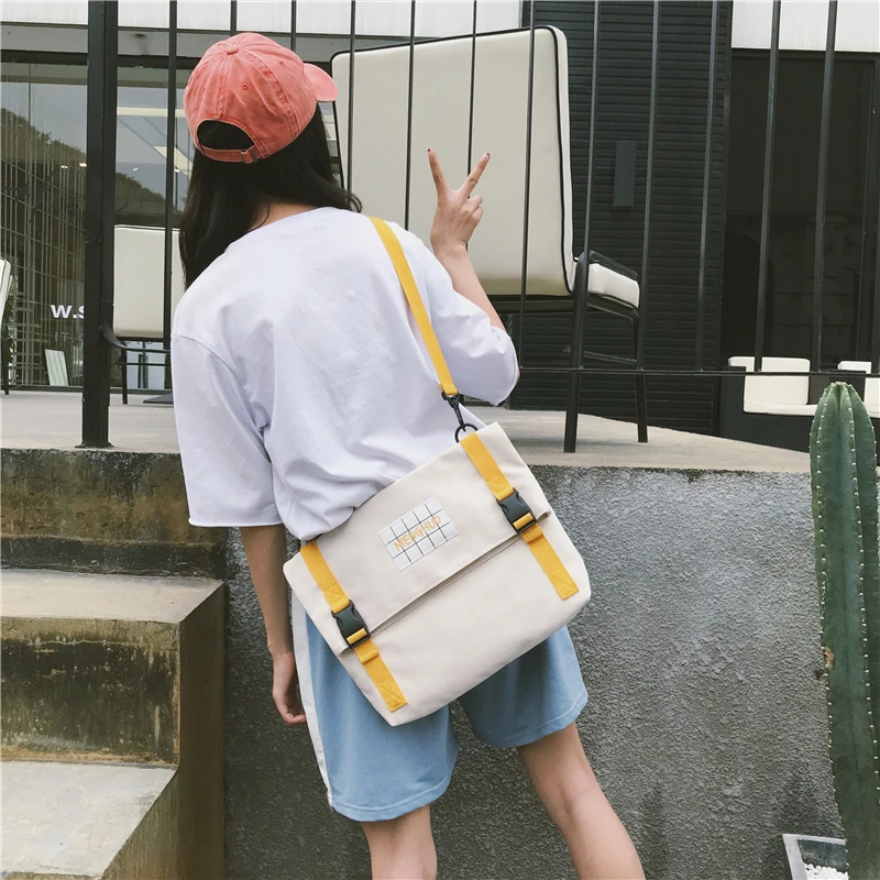 Menghuo Top Quality Women Canvas Backpack Bookbag Female Dual Purpose Shoulder Bag Daily Travel Backpacks Crossbody Bags Mochila (67)