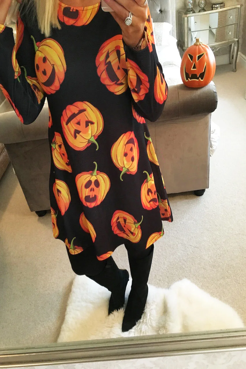 Autumn Winter Halloween All Saints' Day Creepy Dress Long Sleeve Women Fancy Dresses Printing Pumpkin Casual Vestidos
Autumn Winter Halloween All Saints' Day Creepy Dress Long Sleeve Women Fancy Dresses Printing Pumpkin Casual Vestidos