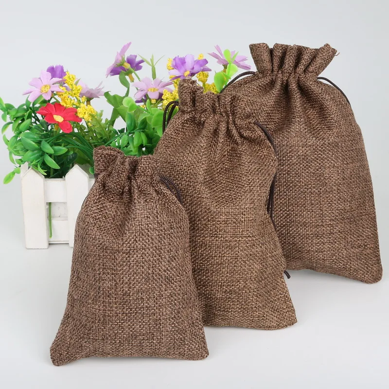 5pcs Linen Cotton Drawstring Gift Pouch Bag 10x14/13x18/15x20cm Brown Color Adjustable Jewelry Packing Bags
5pcs Linen Cotton Drawstring Gift Pouch Bag 10x14/13x18/15x20cm Brown Color Adjustable Jewelry Packing Bags