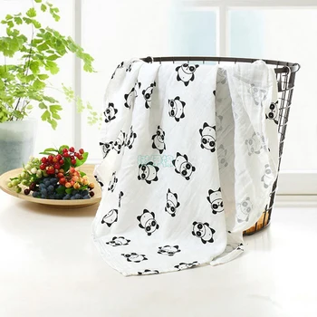 Muslin Blankets Double Layer Cotton Newborn Bedding Swaddling for Baby Blankets Cute Panda Printed Baby Bath Towel Blankets
Muslin Blankets Double Layer Cotton Newborn Bedding Swaddling for Baby Blankets Cute Panda Printed Baby Bath Towel Blankets