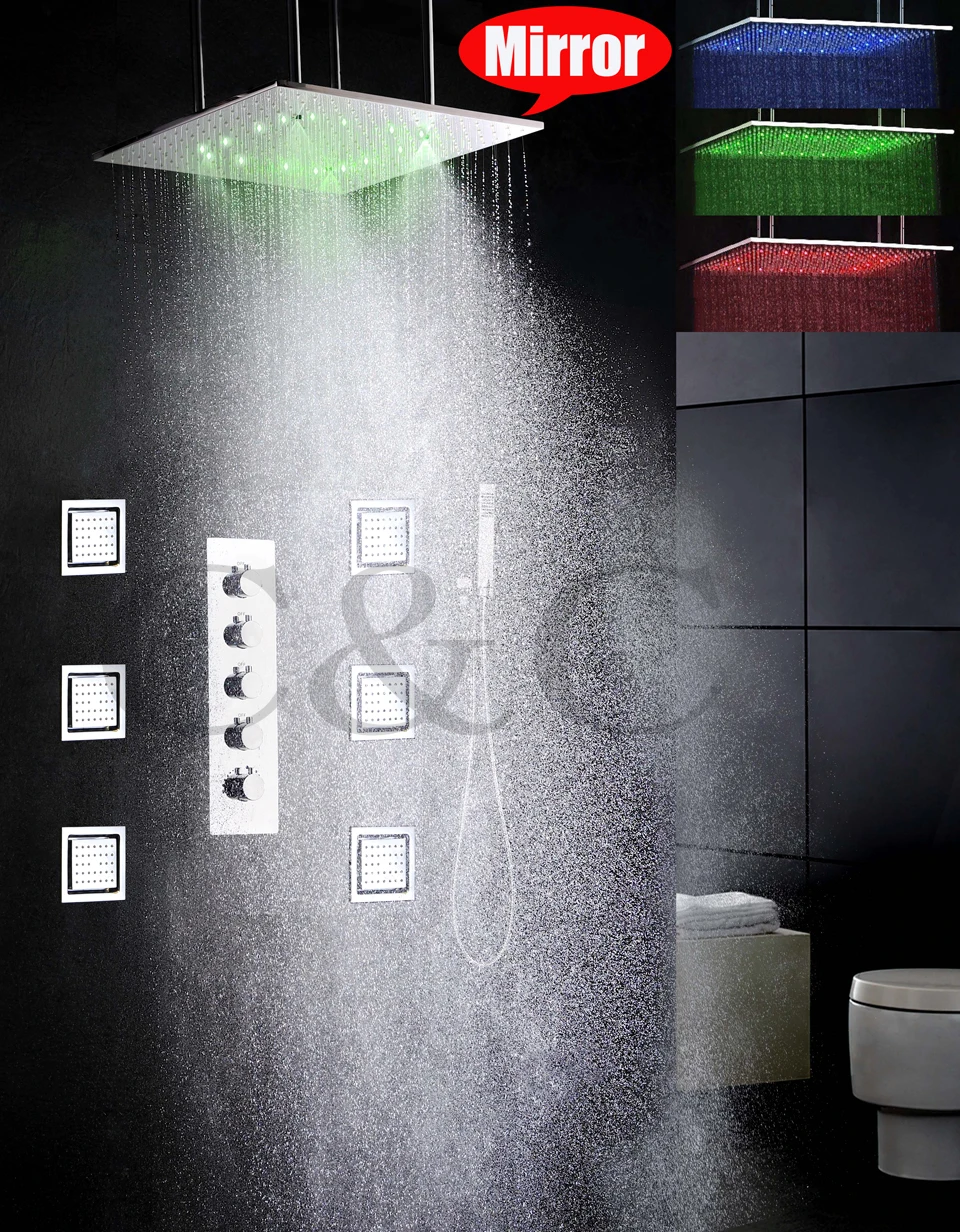 20 Inch Atomizing And Rainfall Bathroom LED Shower Faucet Set 4 Water Functions Work Together Or Separately
20 Inch Atomizing And Rainfall Bathroom LED Shower Faucet Set 4 Water Functions Work Together Or Separately