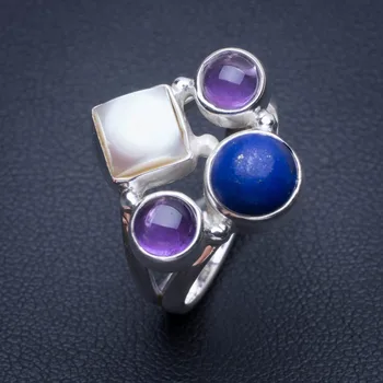 Natural Lapis Lazuli,Amethyst and River Pearl 925 Sterling Silver Ring, US Size 6 Q2428
Natural Lapis Lazuli,Amethyst and River Pearl 925 Sterling Silver Ring, US Size 6 Q2428
