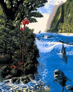 MaHuaf-j510 Dolphins play in the wake of the sea Set for coloring by numbers art animal pictures for living room home decor
MaHuaf-j510 Dolphins play in the wake of the sea Set for coloring by numbers art animal pictures for living room home decor