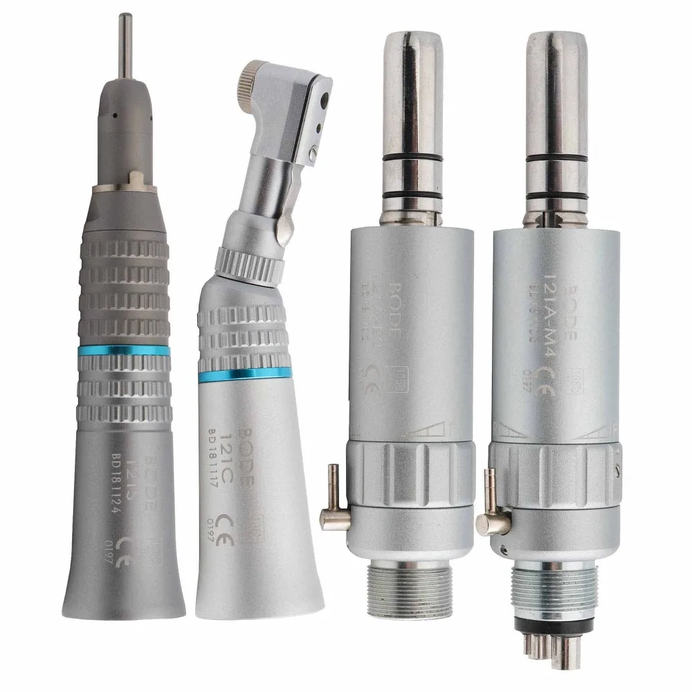 Dental Low Speed Handpiece Kit Air Turbine Straight Contra Angle Air Motor 2/4Holes Available BODE 
Dental Low Speed Handpiece Kit Air Turbine Straight Contra Angle Air Motor 2/4Holes Available BODE