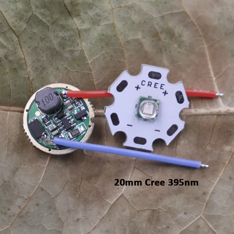 

17mm led Driver 1mode 900mA Circuit Board + UV light Cree 395nm High Power Led Emitting Diode on 20mm or 16mm Aluminum Star PCB