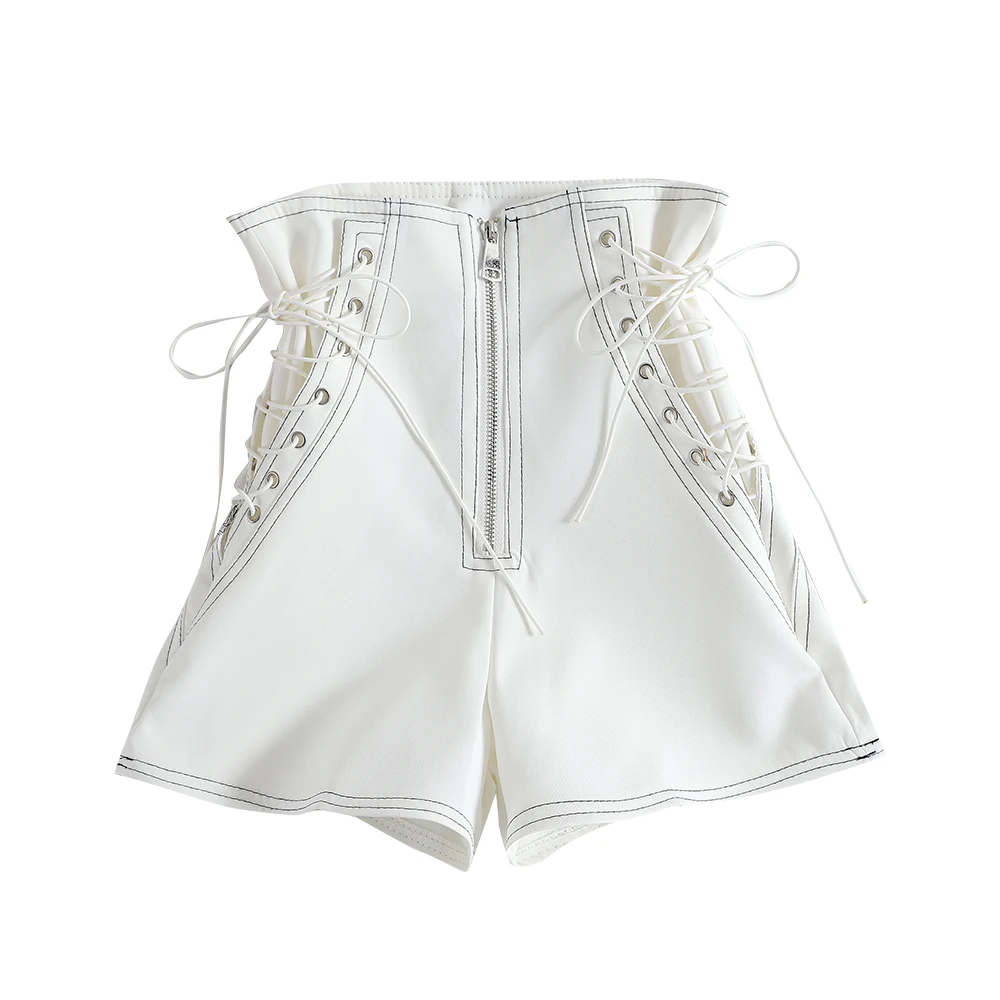 Summer Korean Version New Style High Waist shorts Women Patchwork Zipper White Short Pants Female Cross Strap Harem Shorts
Summer Korean Version New Style High Waist shorts Women Patchwork Zipper White Short Pants Female Cross Strap Harem Shorts