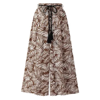 2019 Summer Women Loose Tropical Print Wide Leg Pants Sash Elastic Waist Beach Pants Chiffon Plus Size Trousers
2019 Summer Women Loose Tropical Print Wide Leg Pants Sash Elastic Waist Beach Pants Chiffon Plus Size Trousers