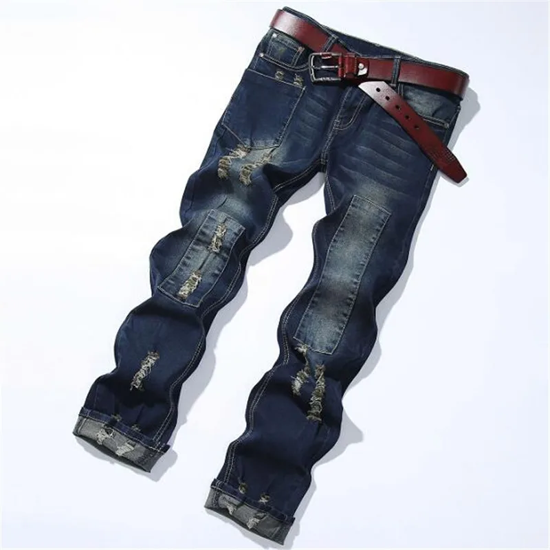 new luxury quality men's classic retro stitching hole trend blue high street punk personality stretch denim trousers jean pants
new luxury quality men's classic retro stitching hole trend blue high street punk personality stretch denim trousers jean pants
