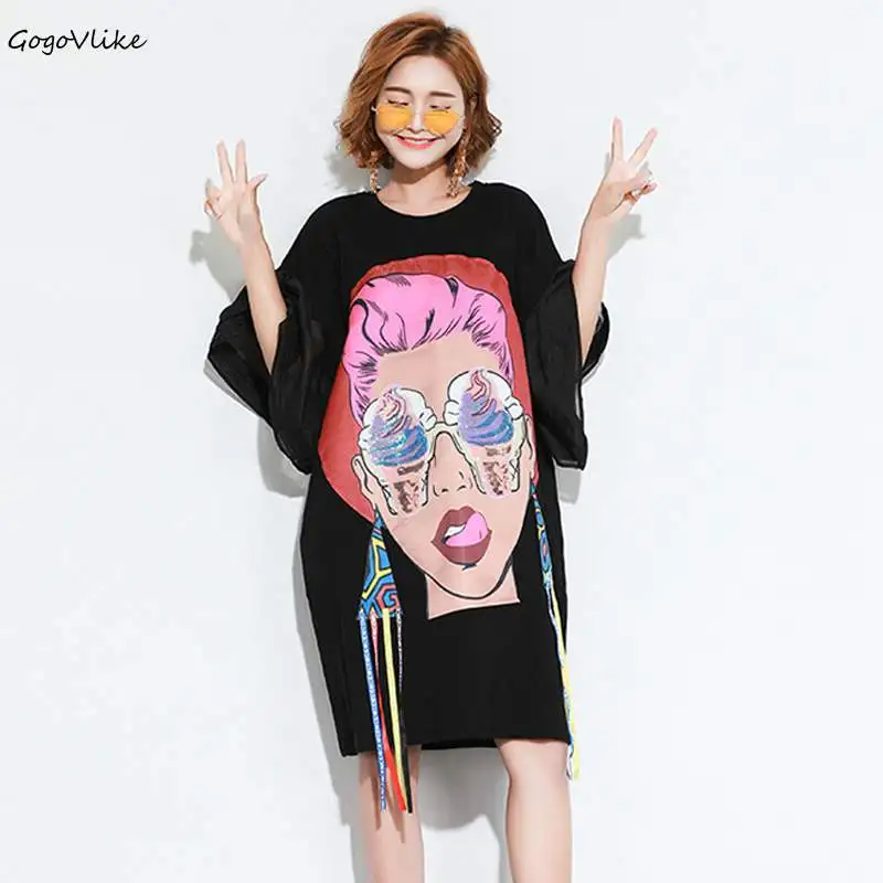 Kawaii Black shirt dress Cartoon Appliques Tassel women dresses Flare Sleeve 2018 New ulzzang Korean Style Clothing LT532S30
Kawaii Black shirt dress Cartoon Appliques Tassel women dresses Flare Sleeve 2018 New ulzzang Korean Style Clothing LT532S30