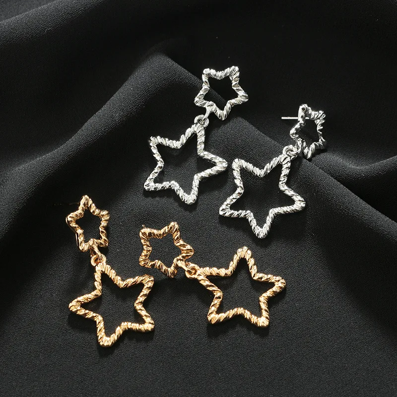 Gold Silver Color Shiny Doulbe Five Stars Long earrings For Women Tassel jewelry Brincos Pendientes Hot Selling LPHZQH
Gold Silver Color Shiny Doulbe Five Stars Long earrings For Women Tassel jewelry Brincos Pendientes Hot Selling LPHZQH
