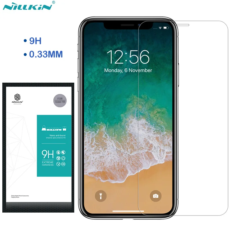 Nillkin 0.33MM 9H Screen Protector for iPhone X XS Glass on XR XS Max Tempered Glass Protective Film XR XS Max
Nillkin 0.33MM 9H Screen Protector for iPhone X XS Glass on XR XS Max Tempered Glass Protective Film XR XS Max