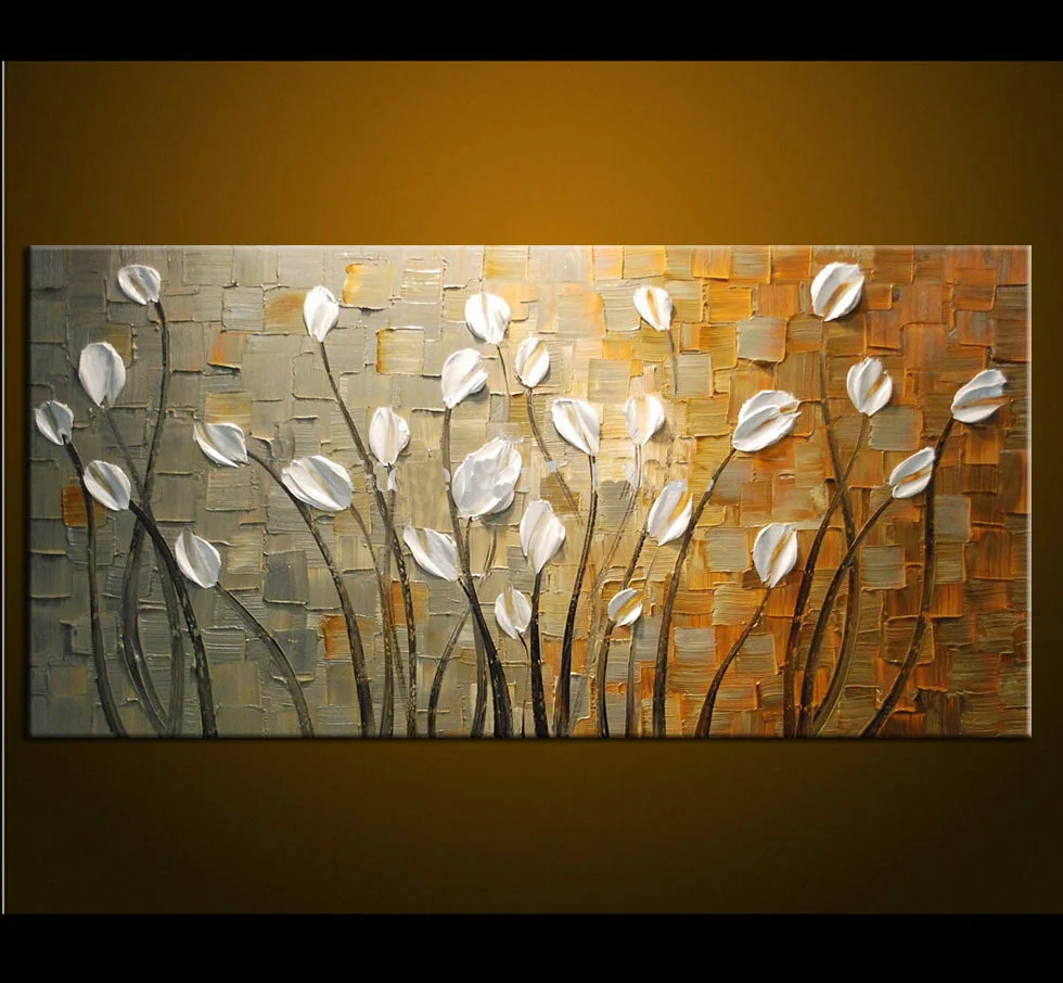 Frameless Handpainted High Quality Hang Pictures Modern Abstract Wall Art On Canvas Oil Painting White Flower For Room Decor
Frameless Handpainted High Quality Hang Pictures Modern Abstract Wall Art On Canvas Oil Painting White Flower For Room Decor