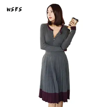Wsfs Autumn Winter Grey Knitted Pleated Dress For Women Vneck Long Sleeve Sexy Party Bandage Bodycon Dresses Vestidos De Festa
Wsfs Autumn Winter Grey Knitted Pleated Dress For Women Vneck Long Sleeve Sexy Party Bandage Bodycon Dresses Vestidos De Festa