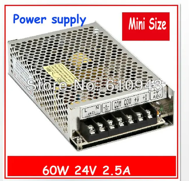 MS-60-24V Mini size LED Switching Power Supply Transformer 110V 220V AC to DC output 2.5A
MS-60-24V Mini size LED Switching Power Supply Transformer 110V 220V AC to DC output 2.5A