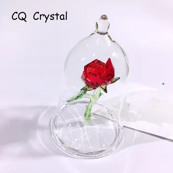 Gift For Her,Beauty and the Beast Enchanted Crystal Rose Flower Figurines Home Table Decors Ornament In a Dome Lover's Gifts 
Gift For Her,Beauty and the Beast Enchanted Crystal Rose Flower Figurines Home Table Decors Ornament In a Dome Lover's Gifts