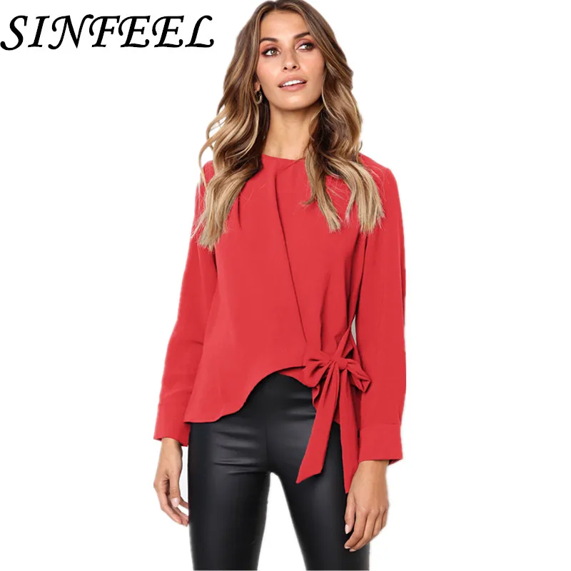 SINFEEL Women Casual Solid Long Sleeve Blouse Shirt Bow Tie Work Office OL Elegant Tops Female blusas chemise femme plus size
SINFEEL Women Casual Solid Long Sleeve Blouse Shirt Bow Tie Work Office OL Elegant Tops Female blusas chemise femme plus size