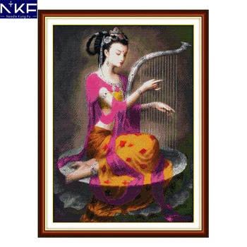 NKF Dunhuang Woman Playing The Lyre on Lotus Platform Needlework Cross Stitch Kits Embroidery Craft Cross Stitch for Home Decor
NKF Dunhuang Woman Playing The Lyre on Lotus Platform Needlework Cross Stitch Kits Embroidery Craft Cross Stitch for Home Decor