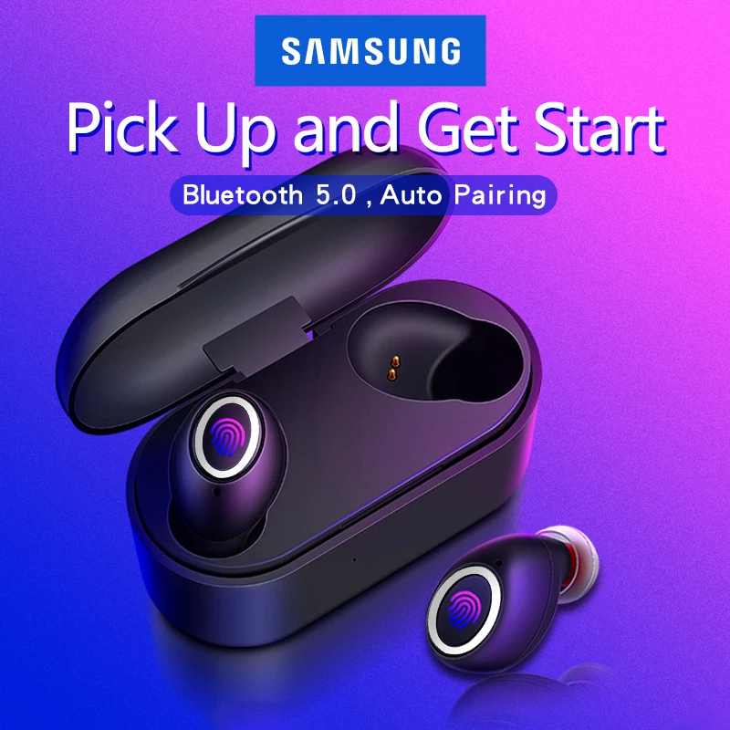 Сенсорные Bluetooth наушники с отпечатком пальца 5 0 TWS для Samsung Galaxy S9 S10 S8 S7 S6 Edge Plus S10E Note