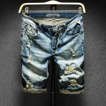 Men Holes Denim Shorts Summer Blue Short Jeans High Quality Men Cotton Stretch Jean Shorts Streetwear Straight Denim Shorts
Men Holes Denim Shorts Summer Blue Short Jeans High Quality Men Cotton Stretch Jean Shorts Streetwear Straight Denim Shorts