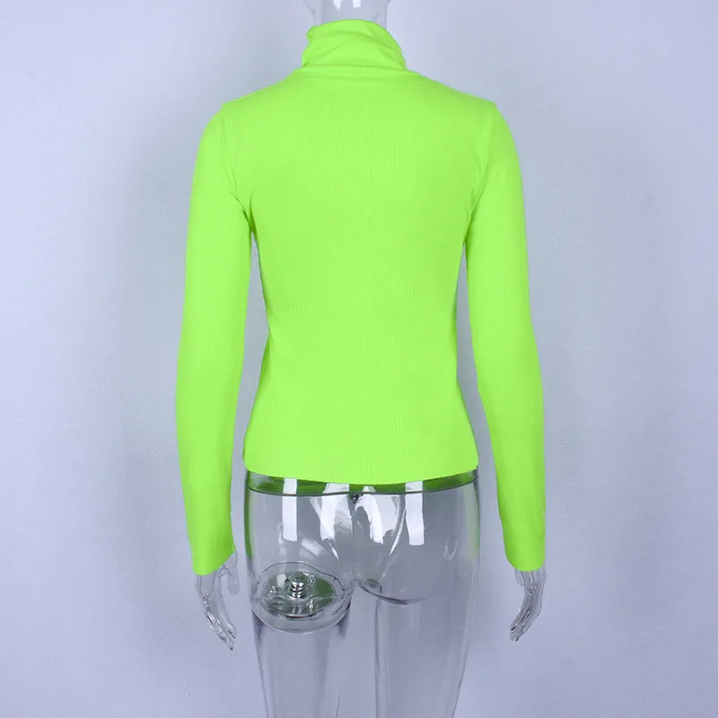 ribber turtleneck long sleeve t shirt women18