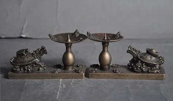 Crafts statue Old China pure bronze yuanbao Dragon Turtle Statue Candlestick Candleholder Pair
Crafts statue Old China pure bronze yuanbao Dragon Turtle Statue Candlestick Candleholder Pair