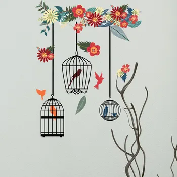 1PCS Colorful Flower Bird Cage Wall Sticker DIY For Living Room Floral Wedding Decoration PVC Wall Art Room Decals 58*32CM
1PCS Colorful Flower Bird Cage Wall Sticker DIY For Living Room Floral Wedding Decoration PVC Wall Art Room Decals 58*32CM