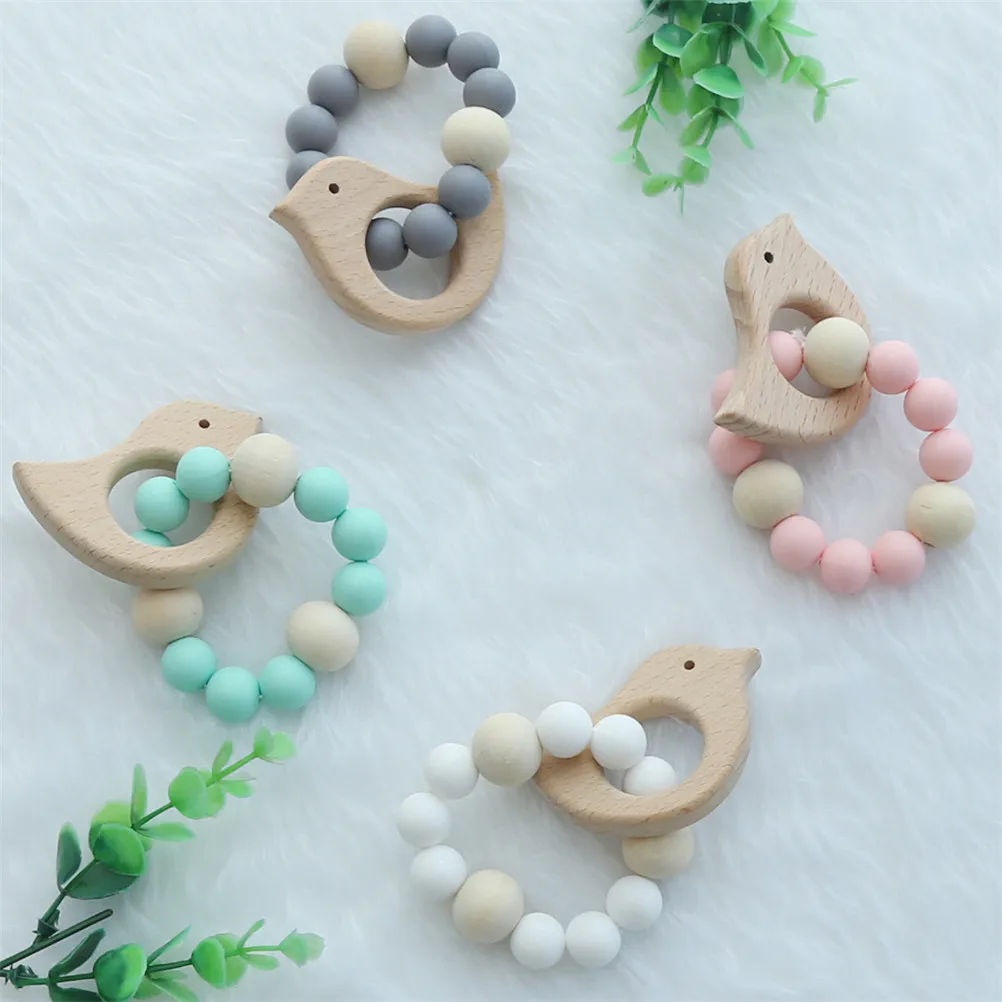 Baby Nursing Bracelets Wooden Teether Newborns Silicone Chew Beads Teething Wood Rattles Gift Toys
Baby Nursing Bracelets Wooden Teether Newborns Silicone Chew Beads Teething Wood Rattles Gift Toys