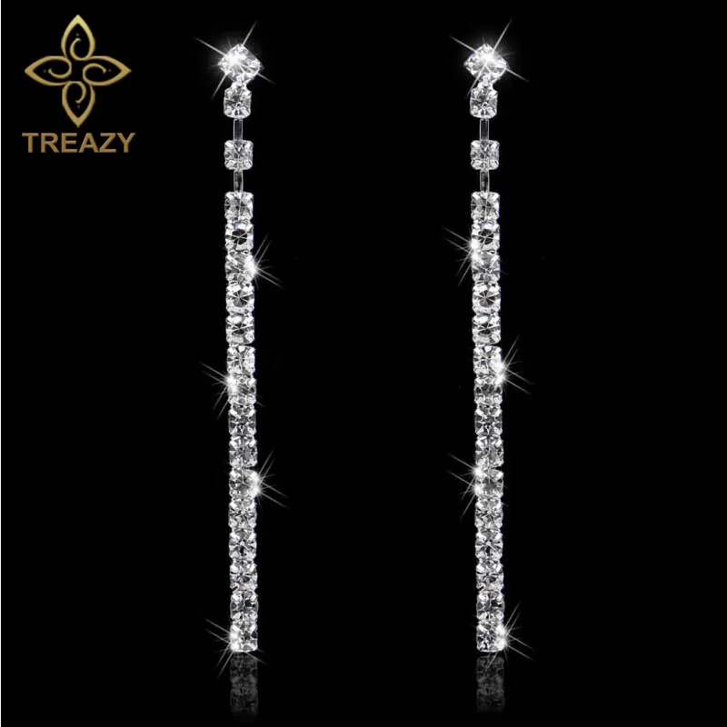 TREAZY Diamante Rhinestone Long Strip Earrings Silver Plated Crystal Dangle Earrings For Women Fashion Bridal Party Jewelry
TREAZY Diamante Rhinestone Long Strip Earrings Silver Plated Crystal Dangle Earrings For Women Fashion Bridal Party Jewelry