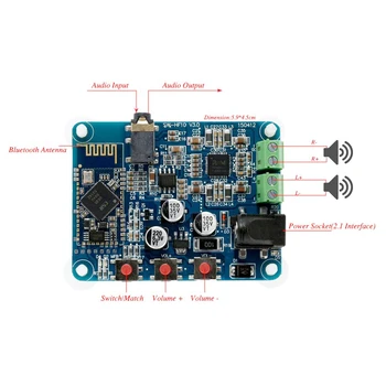 DC 12V Bluetooth 4.0 PAM8610 Audio Receiver Stereo Amplifier Board 10W+10W 2X10W 
DC 12V Bluetooth 4.0 PAM8610 Audio Receiver Stereo Amplifier Board 10W+10W 2X10W