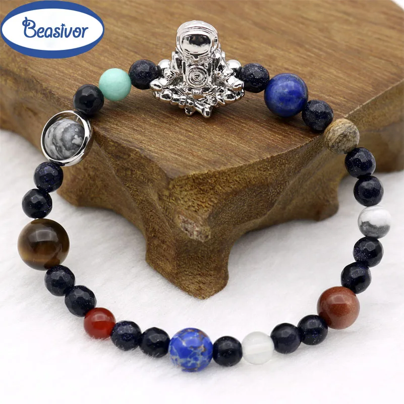 9 Planets Solar System Stones Beaded Astronaut Charm Bracelets Meditation Universe Space Unisex Galaxy Star Bracelets
9 Planets Solar System Stones Beaded Astronaut Charm Bracelets Meditation Universe Space Unisex Galaxy Star Bracelets