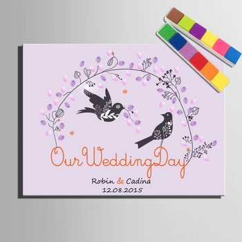 Personalized Wedding Guest Book Signature Love Birds Fingerprint Tree Wedding fingerprint painting guest book canvas painting
Personalized Wedding Guest Book Signature Love Birds Fingerprint Tree Wedding fingerprint painting guest book canvas painting