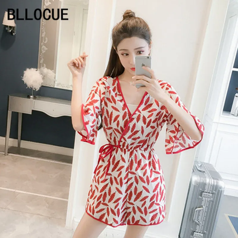 BLLOCUE High Quality Women Fashion Multicolor Print Playsuits Ladies Long Sleeve Casual Chiffon Siamese Beach Conjoined Shorts
BLLOCUE High Quality Women Fashion Multicolor Print Playsuits Ladies Long Sleeve Casual Chiffon Siamese Beach Conjoined Shorts