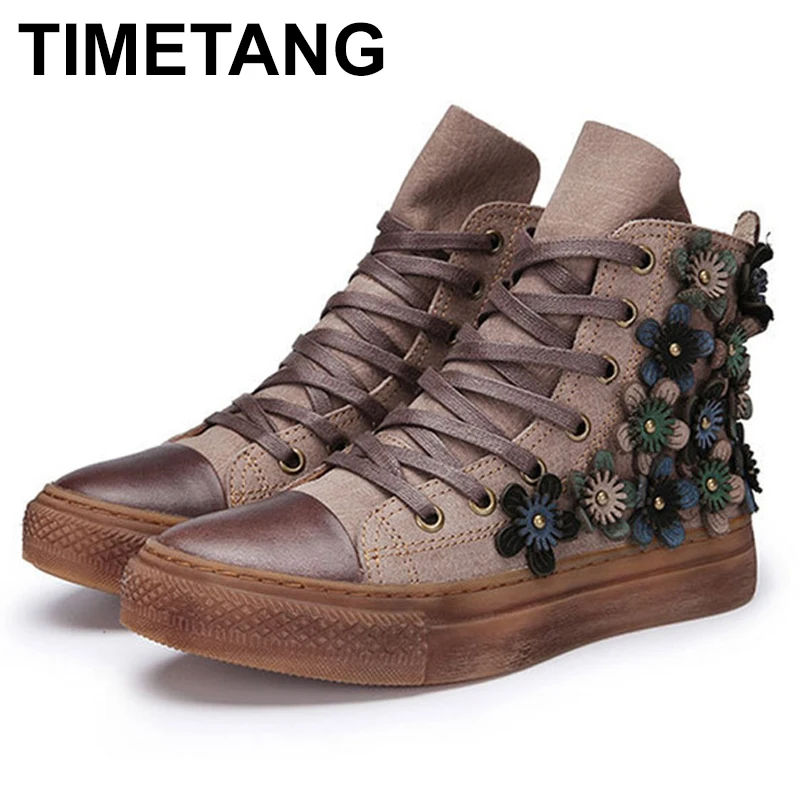 TIMETANG Women Casual Ankle Boots Genuine Leather Flats Botas Mujer Vintage Design Flower Sneakers Shoes Woman Fashion Botte
TIMETANG Women Casual Ankle Boots Genuine Leather Flats Botas Mujer Vintage Design Flower Sneakers Shoes Woman Fashion Botte