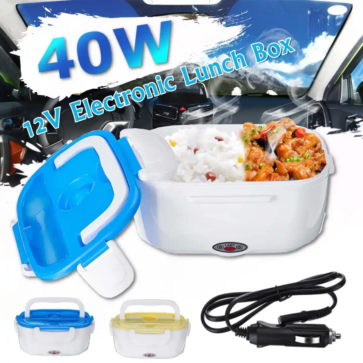 AUGIENB Portable Lunch Box Food Container Electric Heating Food Warmer Heater Rice Container Dinnerware Sets 12 V/40W
AUGIENB Portable Lunch Box Food Container Electric Heating Food Warmer Heater Rice Container Dinnerware Sets 12 V/40W