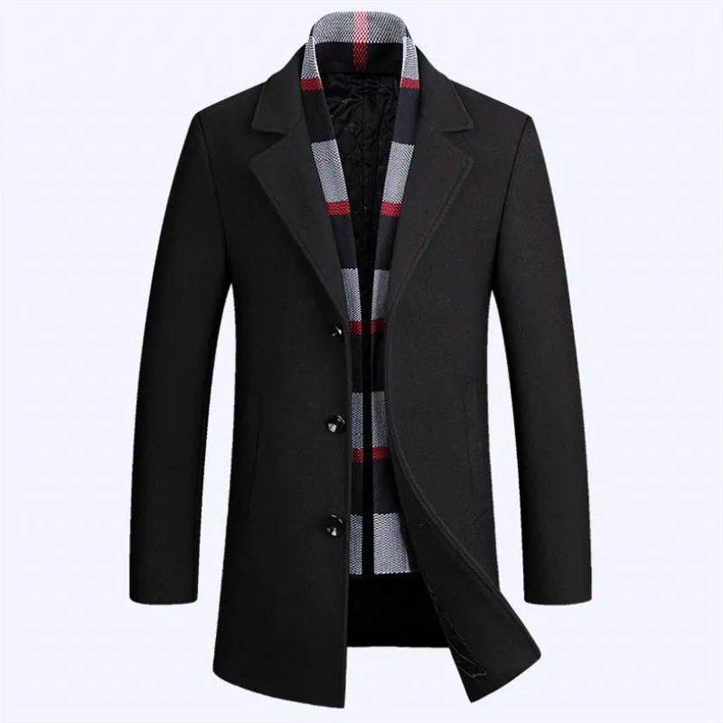Autumn and winter new men's wool coat warm business casual jacket detachable scarf men's coat large size
Autumn and winter new men's wool coat warm business casual jacket detachable scarf men's coat large size