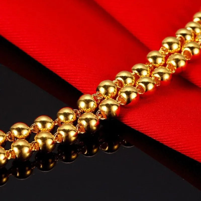 Solid Smooth Round Beads Chain Necklace for Men Real Yellow Gold Filled Heavy Thick Link Chain 600mm*7mm 80g
Solid Smooth Round Beads Chain Necklace for Men Real Yellow Gold Filled Heavy Thick Link Chain 600mm*7mm 80g