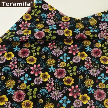 Teramila Cotton Poplin Fabric Black Cloth Printed Colorful Flower Style Handwork Shirt Patchwork Fat Quarter Meter Textile
Teramila Cotton Poplin Fabric Black Cloth Printed Colorful Flower Style Handwork Shirt Patchwork Fat Quarter Meter Textile