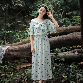 2016 summer new Small Fresh Mori Girl Style butterfly sleeve Floral prints V-neck High waist bow was thin chiffon lady dress
2016 summer new Small Fresh Mori Girl Style butterfly sleeve Floral prints V-neck High waist bow was thin chiffon lady dress