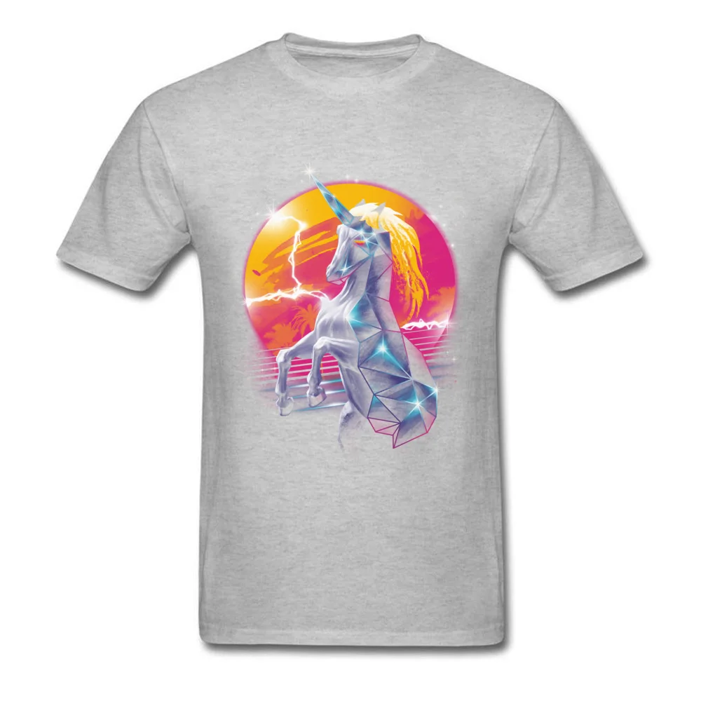 New Arrival Men's Tops & Tees Rad Unicorn Normal Tshirts 100% Cotton Fabric Short Sleeve Fitness Tight T-shirts Crewneck Rad Unicorn grey