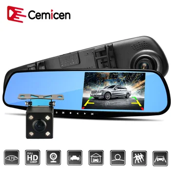 Cemicen 4.3 Inch Full HD 1080P Car Dvr Camera Auto Rearview Mirror Digital Video Recorder Dual Lens Registratory Camcorder
Cemicen 4.3 Inch Full HD 1080P Car Dvr Camera Auto Rearview Mirror Digital Video Recorder Dual Lens Registratory Camcorder
