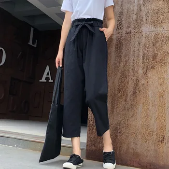Women Pants Elastic High Waist Solid Straight Pant Spodenki Damskie Pant Casual Loose Bow Decor
Women Pants Elastic High Waist Solid Straight Pant Spodenki Damskie Pant Casual Loose Bow Decor