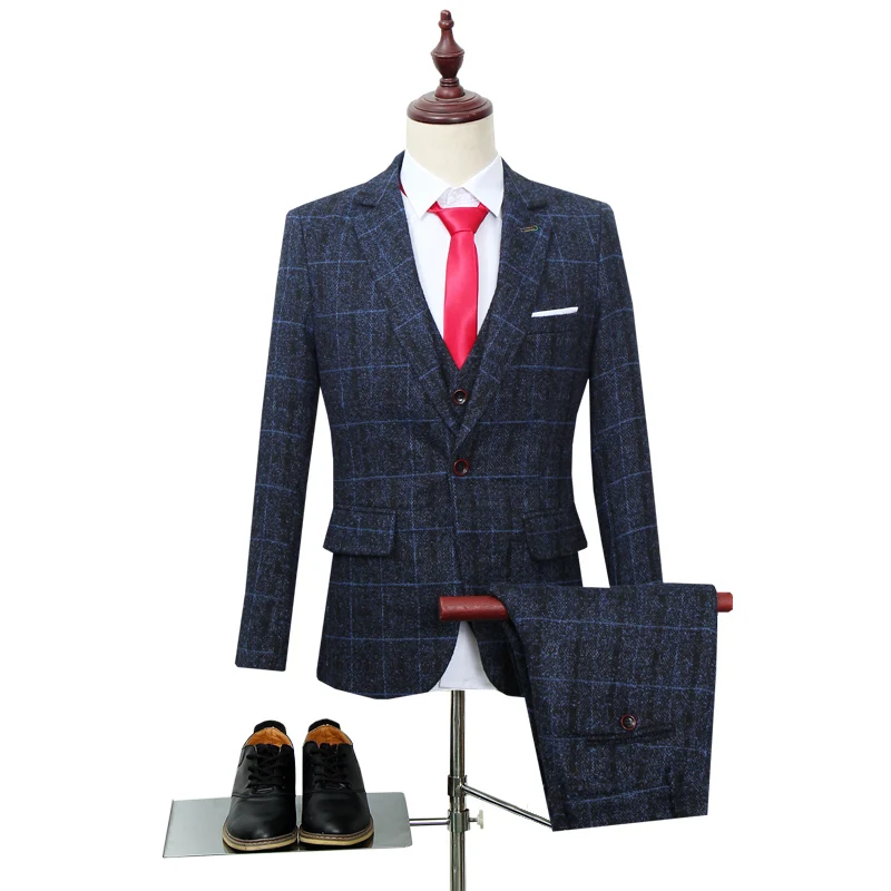 2019 mens british style suits 3 pieces plaid groom wedding suit spring new mens suits designers
2019 mens british style suits 3 pieces plaid groom wedding suit spring new mens suits designers